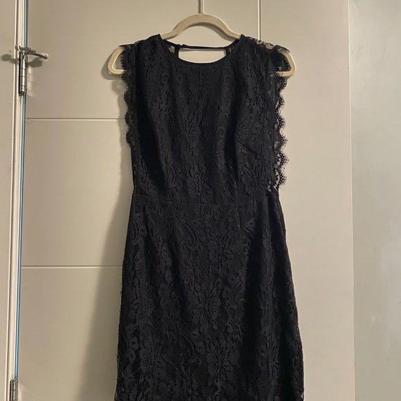 Urban Outfitters Kimchi Blue Pinafore Lace Mini Dress in Black - Picture 2 of 7